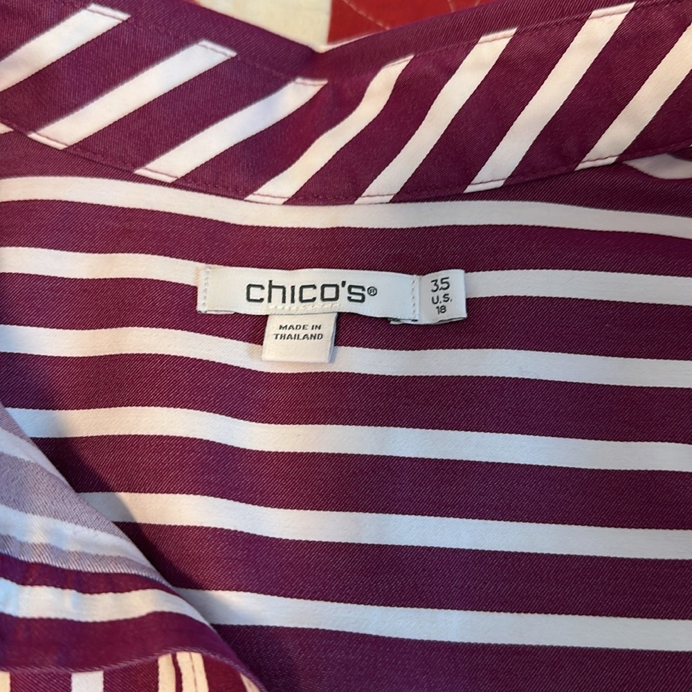 Chico’s Striped Button-Up Shirt - Picture 3 of 9